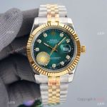 Swiss Quality Rolex Datejust ii 41mm Green Gradient Dial Diamond Markers Jubilee Watch